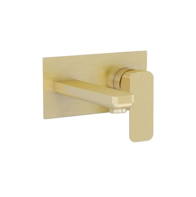 Flite Wall Mounted Basin Mixer - Brushed Brass